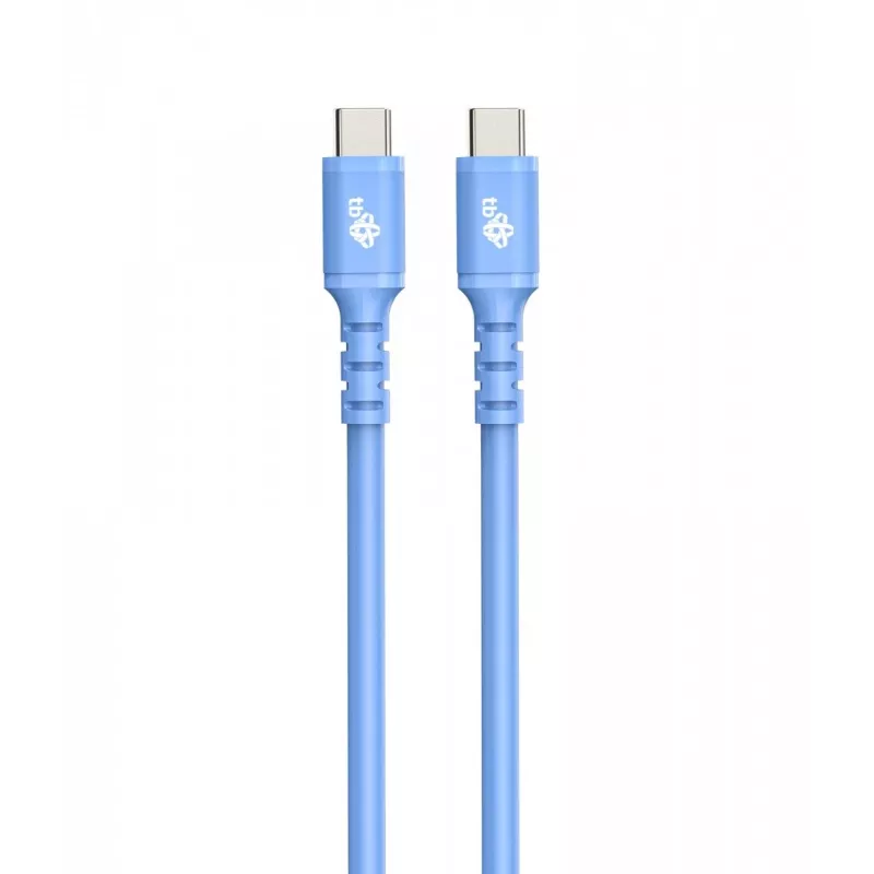 USB C - USB C kabelis 1 m, silikoninis, mėlynas