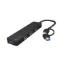 USB šakotuvas NATEC Mayfly USB 3.2 Gen 1 Type-A Type-C 5000 Mbit/s Juodas