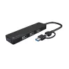 USB šakotuvas NATEC Mayfly USB 3.2 Gen 1 Type-A Type-C 5000 Mbit/s Juodas