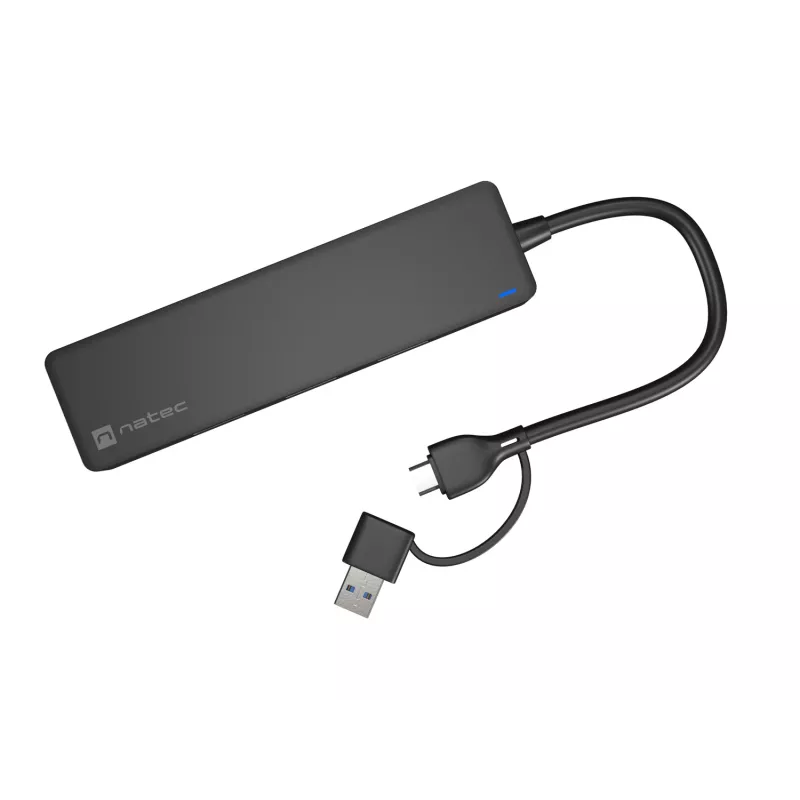USB šakotuvas NATEC Mayfly USB 3.2 Gen 1 Type-A Type-C 5000 Mbit/s Juodas