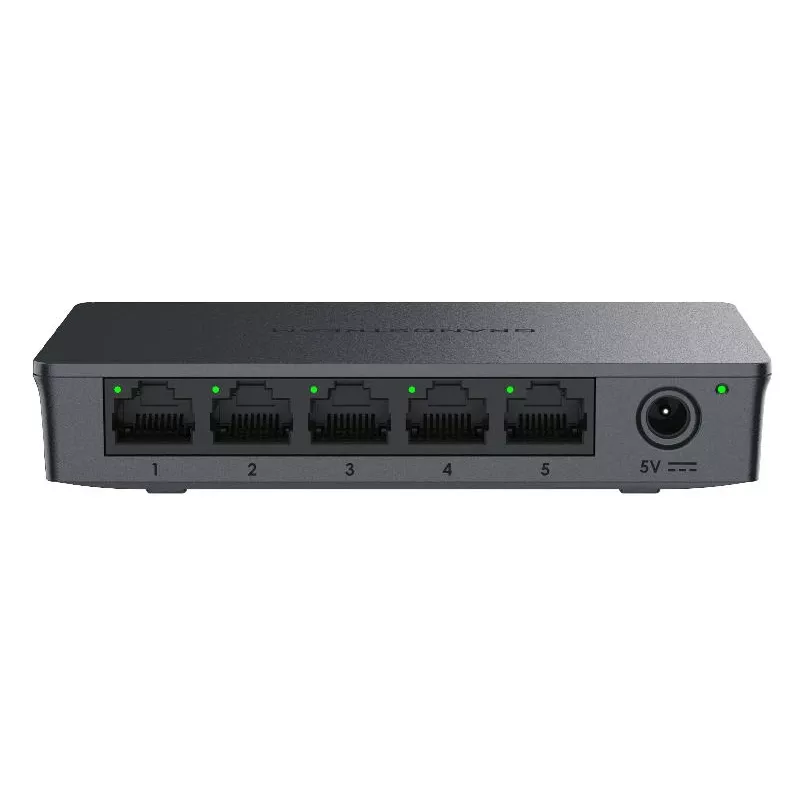 Grandstream GWN7700 nevaldomas jungiklis 5x Gigabit prievadai 10 Gbps perjungimo talpa 802.1p QoS juodas stalas/sieninis 5 VDC