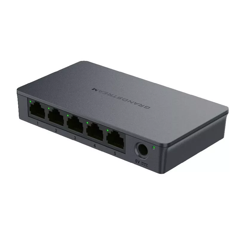 Grandstream GWN7700 nevaldomas jungiklis 5x Gigabit prievadai 10 Gbps perjungimo talpa 802.1p QoS juodas stalas/sieninis 5 VDC
