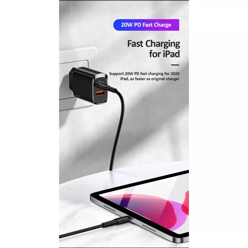 Įkroviklis Usams T35 20W PD3 USB-C į USB greitojo įkrovimo adapteris