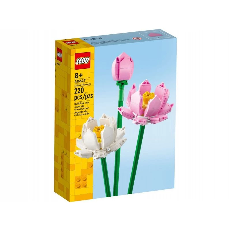 LEGO 40647 Lotosų gėlės — Botaninė kolekcija modulinis modelis, 220 detalių, aukštis 300 mm, amžius 8+