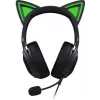 Ausinės žaidimams Razer Kraken Kitty V2 - Juodos, su kačių auselėmis ir RGB apšvietimu