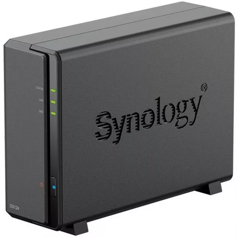 Synology DiskStation DS124 NAS / saugojimo serveris, stalinis, Ethernet LAN, juodas, RTD1619B