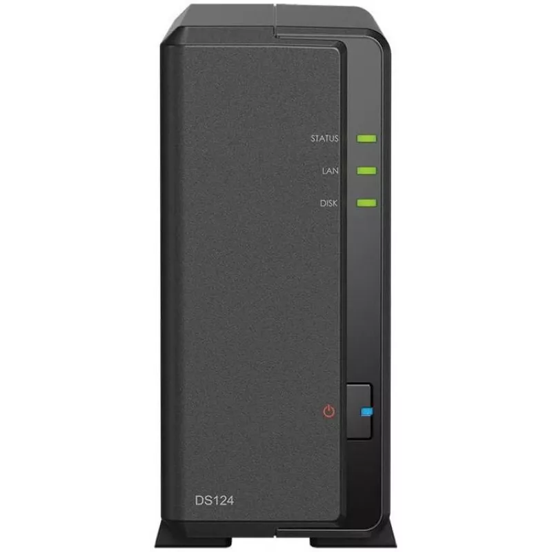 Synology DiskStation DS124 NAS / saugojimo serveris, stalinis, Ethernet LAN, juodas, RTD1619B