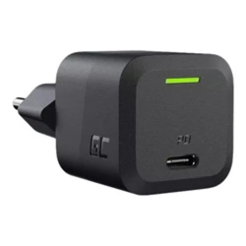 Mobiliojo įrenginio įkroviklis Green Cell CHARGC06, USB-C 33W, Quick Charge 3.0, AC 100–240V, juodas