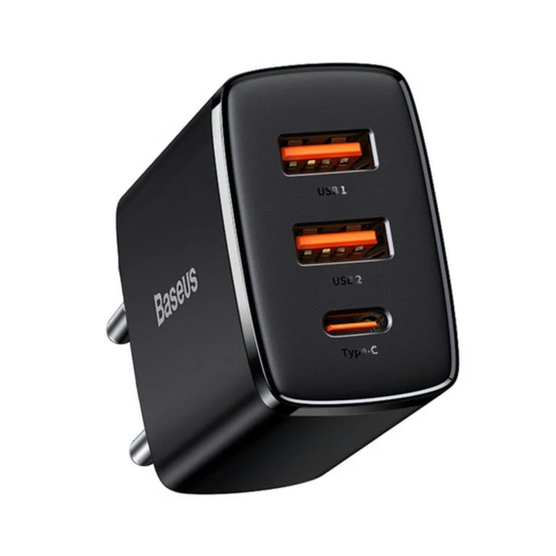 Baseus 30W USB įkroviklis QC PD3.0 Type-C greitasis įkrovimas, skirtas iPhone 17 16 15 14 13 12 Pro Max Xiaomi Samsung