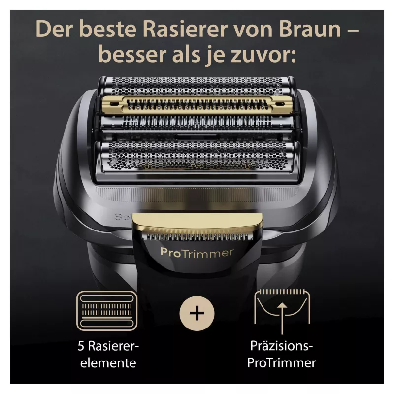 Braun Series 9 Pro+ 9565cc šlapiui ir sausam skutimui folijos skustuvas su trimeriu Metallic