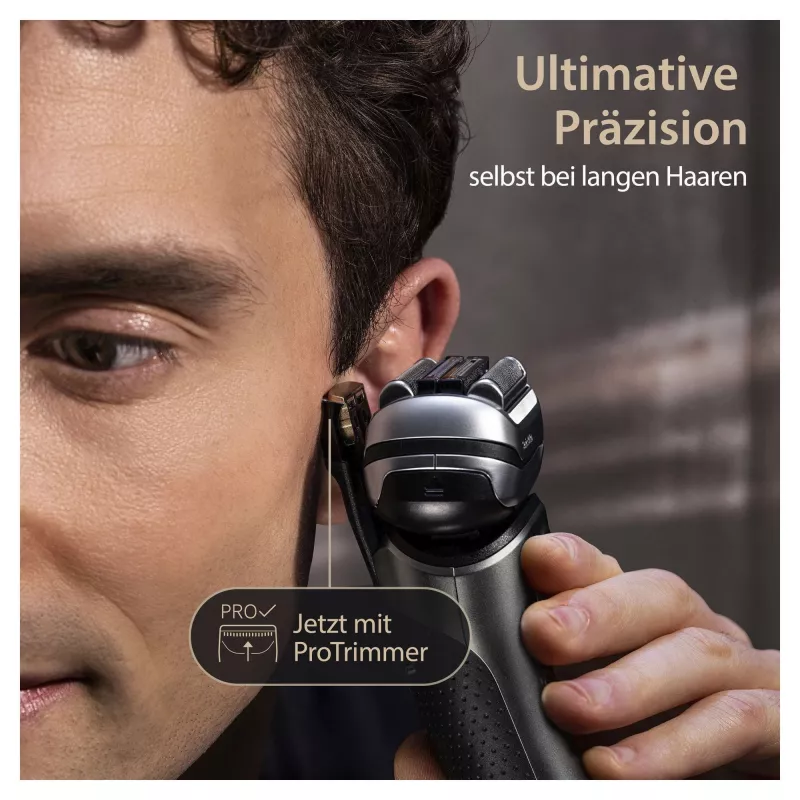 Braun Series 9 Pro+ 9565cc šlapiui ir sausam skutimui folijos skustuvas su trimeriu Metallic