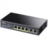 Tinklo jungiklis Cudy FS1006P Fast Ethernet 6 prievadų (4 PoE, 1 PoE+) 10/100 Mbps, 1,2 Gbit/s pralaidumas, metalinis korpusas, montavimas ant stovo/sienos