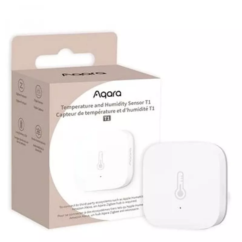 Aqara TH-S02D temperatūros ir drėgmės jutiklis baltas, suderinamas su HomeKit, Alexa, Google