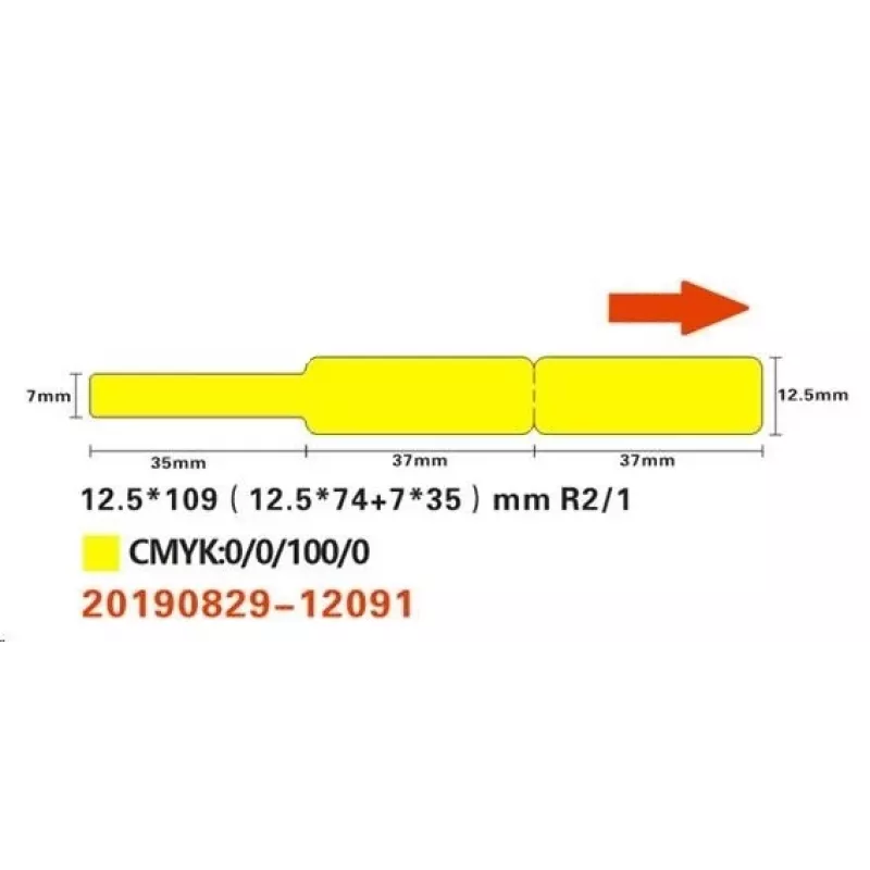 Termoetiketės NIIMBOT RXL12.5109-65Y 62 mm × 30 mm — ritinėlis