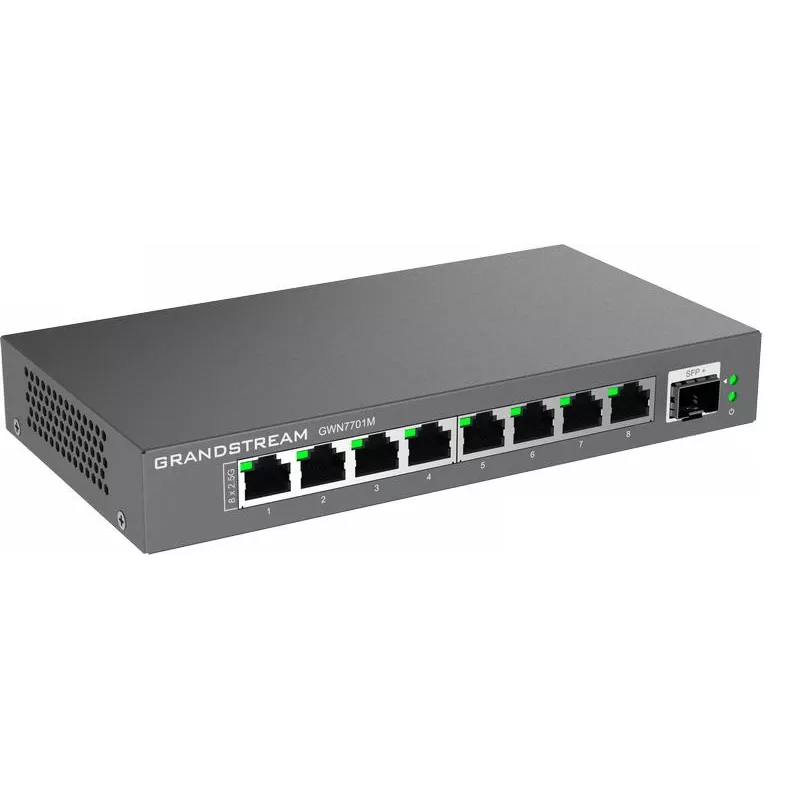 Grandstream Networks GWN7701M tinklo jungiklis (nevaldomas) 2.5G Ethernet (100/1000/2500) Juodas