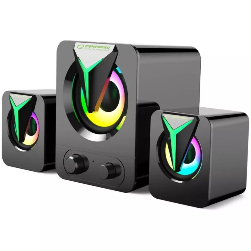 Garsiakalbiai Esperanza EGS107 2.1 USB RGB LED 5 W Juodi