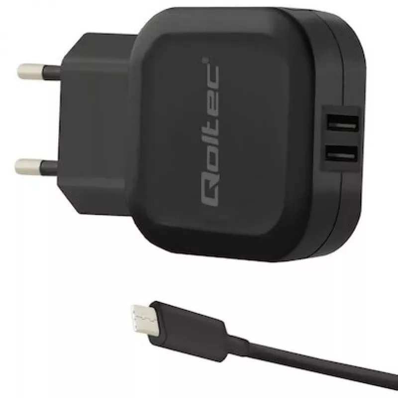Qoltec 50188 universalus įkroviklis nešiojamam kompiuteriui, išmaniajam telefonui, išmaniajam laikrodžiui, planšetei, telefonui, juodas AC, DC patalpoms
