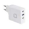 DICOTA D31983 Mobiliojo įrenginio ir nešiojamojo kompiuterio įkroviklis, baltas, 100W, greitasis įkrovimas, GaN