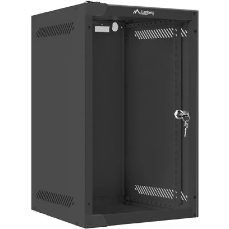 Sieninis stovas LANBERG WF10-2309-10B 9U, 469×280×310 mm, 10 colių gylis, juodos spalvos, IP20