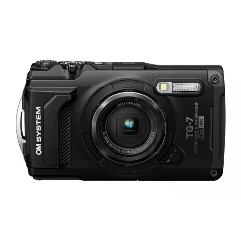 OM Digital Solutions TG-7 12MP 4x priartinimo tvirta kompaktiška kamera – juoda