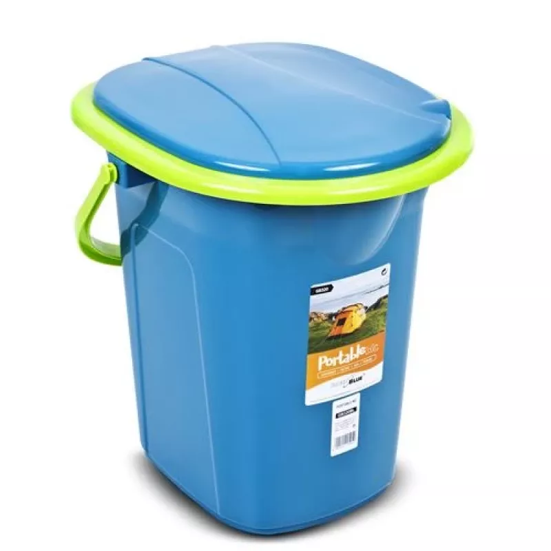 GreenBlue GB320BL nešiojamas kelioninis tualetas su kibirėliu, sėdyne, dangčiu ir rankena, 19 l
