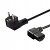 Maitinimo laidas SAVIO CL-116 — 1,8 m, juodas, lenktas C tipo kištukas į lenktą IEC C13, 3 gyslų 0,5 mm²