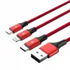 UNITEK C4049RD USB laidas 1,2 m USB A / USB C / Micro-USB B / Lightning raudonas