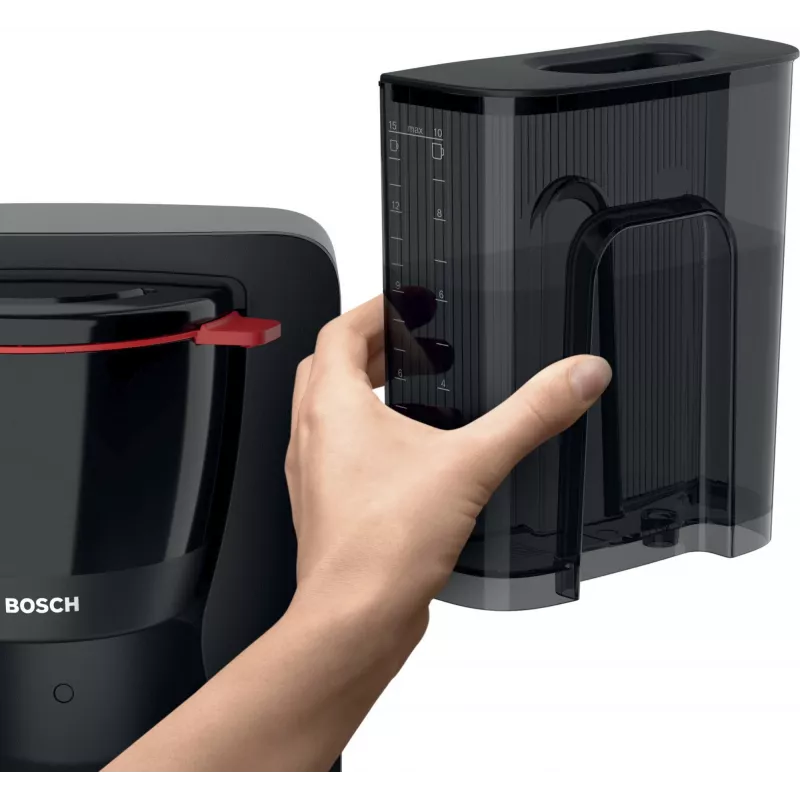 Lašelinė kavos virimo aparatas Bosch TKA2M113, 1,25 L vandens talpa, 15 puodelių, juoda
