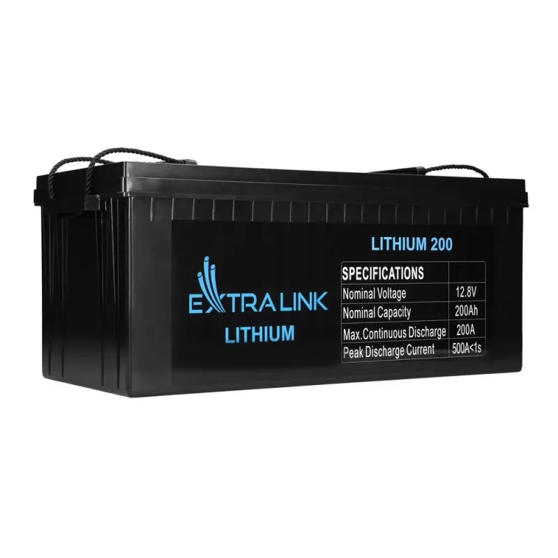 Extralink EX.30479 įkraunama pramoninė ličio geležies fosfato (LiFePO4) baterija, 12,8 V, 200 Ah