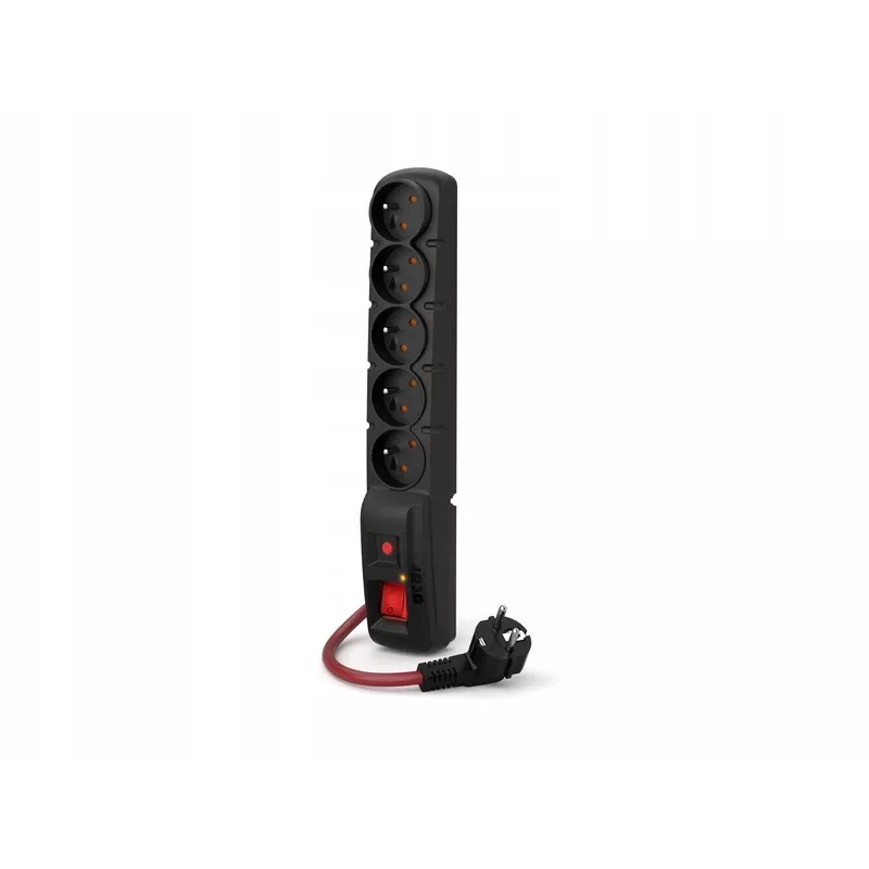 ACAR F5 POWER Black ilginimo lizdas 5 kištukiniai lizdai 230 V 5 m
