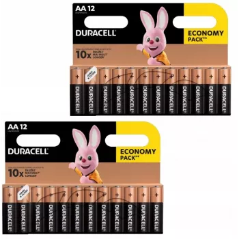 Duracell šarminės AA (LR6) baterijos, 24 vnt. pakuotė