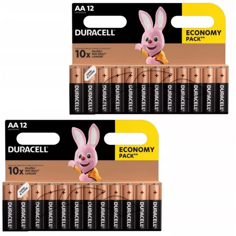 Duracell šarminės AA (LR6) baterijos, 24 vnt. pakuotė