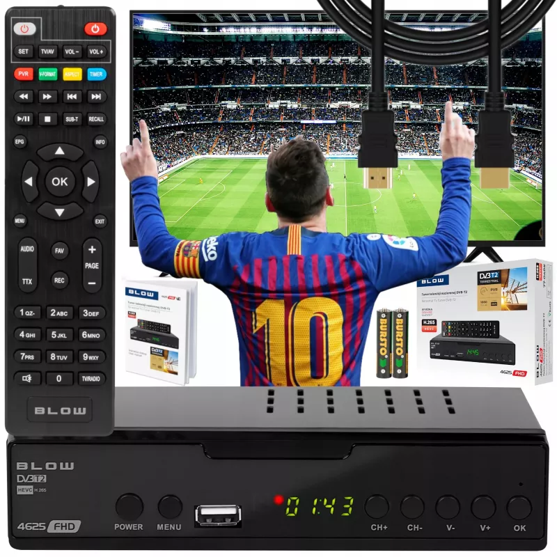 Skaitmeninis TV imtuvas BLOW 4625FHD DVB-T2 H.265, HDMI, USB, SCART, Ethernet, S/PDIF