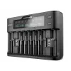 Įkroviklis everActive UC-800 AC 12V 3A – LiFePO4/LiPo/NiMH, AA/AAA/9V, iki 10 baterijų, 12 V įėjimas, ekranas, juodas