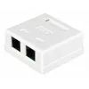 Alantec GN002 vielinis jungtis 2×RJ45 motina–motina balta tiesi plastikinė