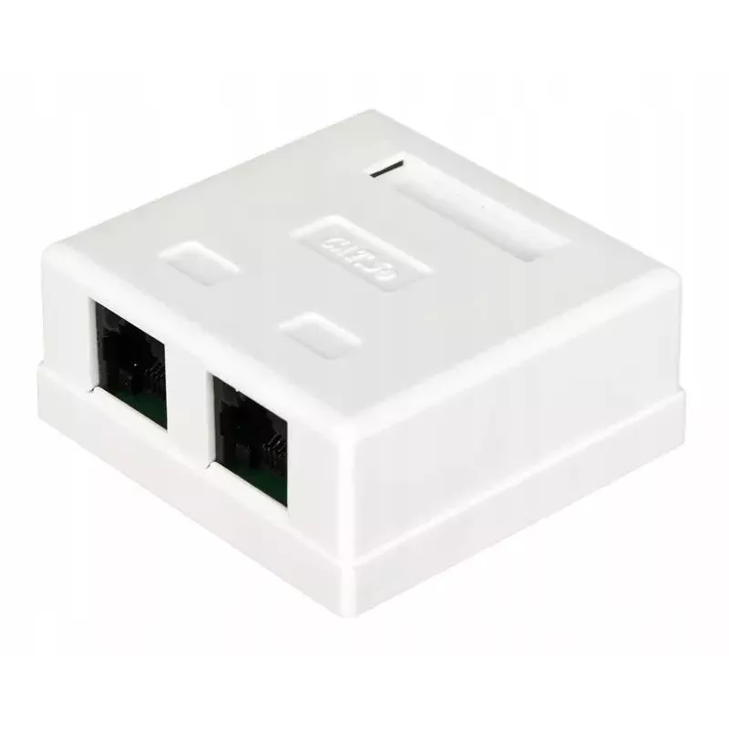 Alantec GN002 vielinis jungtis 2×RJ45 motina–motina balta tiesi plastikinė