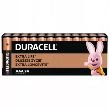Duracell Basic AAA/LR3 baterijos – 24 vnt. šarminių elementų (AAA/LR03)