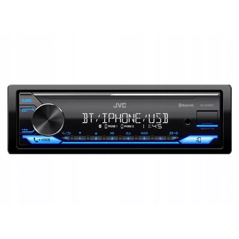 Automagnetola JVC KDX-382BT su Bluetooth ir USB