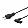 Maitinimo laidas SAVIO CL-144, 3 m, kampuotas 2 kontaktų C7 kištukas į IEC E tipo lizdą, juodas