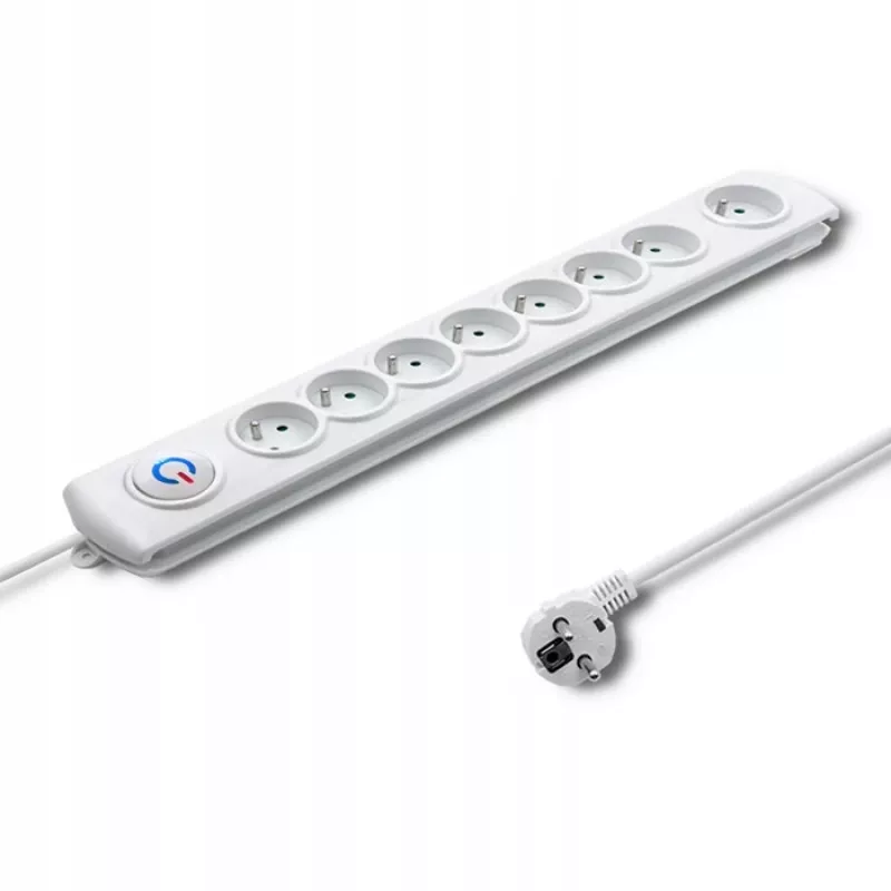 Apsauginis filtras Qoltec 50293 Baltas 8 lizdai 230 V