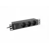 Lanberg PDU-03E-0200-BK maitinimo skirstytuvas (PDU) 3 AC lizdai 1U juodas