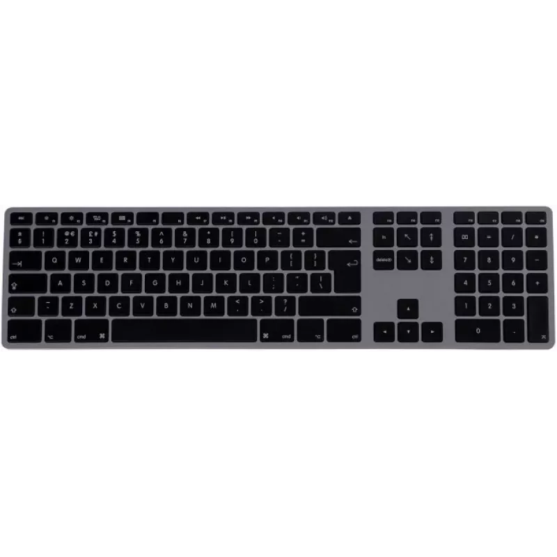 Mechaninė klaviatūra Matias FK318B-UK Aluminum Mac Hub 2xUSB Space Gray – su USB šakotuvu