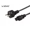 Maitinimo laidas SAVIO CL-67 1,2 m H03VV-F 3×0,75 mm² IEC C5 į CEE7/7 juodas