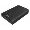 Išorinis dėklas HDD/SSD Unitek Y-3035 — 2,5/3,5 colio SATA, USB 3.2 Gen 1 (USB Type-B), 6 Gbit/s, juodas, su maitinimo adapteriu
