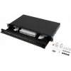 Paskirstymo dėžutė šviesolaidinei optikai Rack 1U 24xSC/LC 19 inch juoda