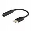 Lyties keitiklis SAVIO AK-35/B USB Type-C (3.1) vyriškas į 3,5 mm moterišką, juodas