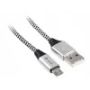 USB laidas Tracer TRAKBK46928 1m USB A Micro-USB B juodas sidabrinis