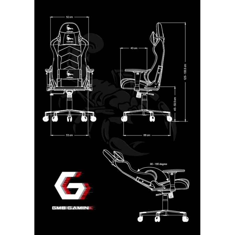 Žaidimų kėdė Gembird GC-SCORPION-02X