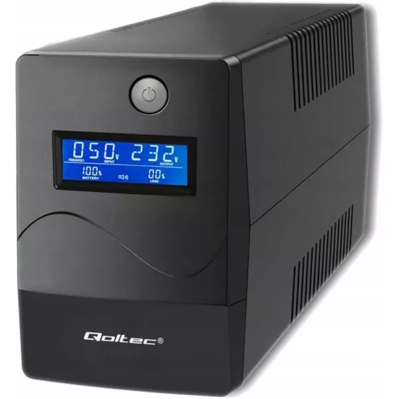 Qoltec Monolith nepertraukiamo maitinimo šaltinis (UPS) Dvigubo konvertavimo (Online) 0.45 kVA 240 W 2 AC lizdai