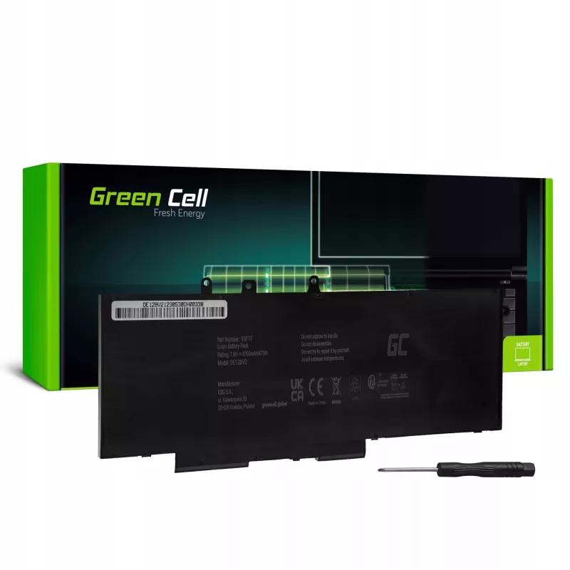 Green Cell GC-DE128V2 baterija nešiojamam kompiuteriui 7,6 V 6000 mAh, skirta Dell